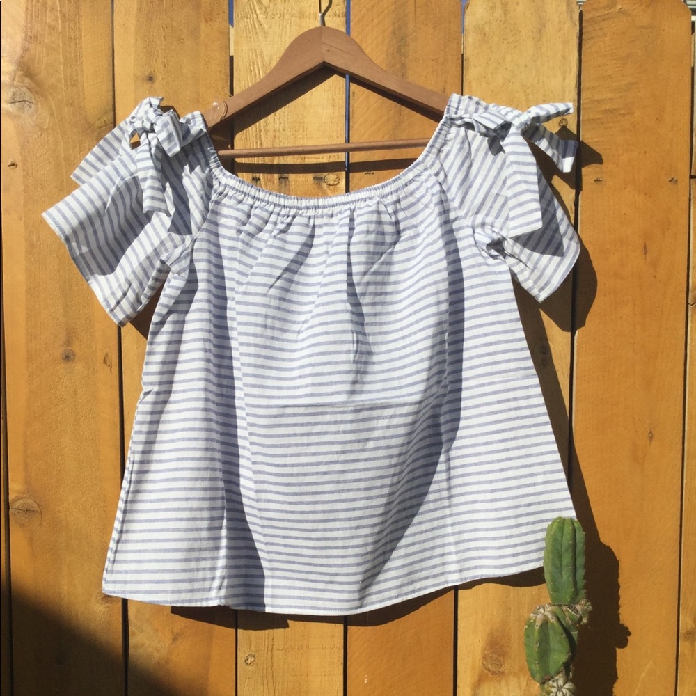 Stripped Off Shoulder Blouse